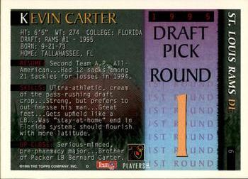 1995 Bowman - First Round Picks #6 Kevin Carter Back