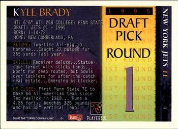 1995 Bowman - First Round Picks #9 Kyle Brady Back