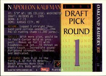 1995 Bowman - First Round Picks #18 Napoleon Kaufman Back