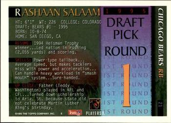 1995 Bowman - First Round Picks #21 Rashaan Salaam Back