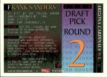 1995 Bowman - First Round Picks #92 Frank Sanders Back