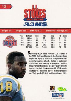 1995 Classic NFL Rookies - Draft Review #13 J.J. Stokes Back