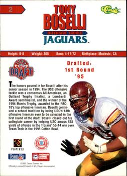 1995 Classic NFL Rookies - Printer's Proofs #2 Tony Boselli Back