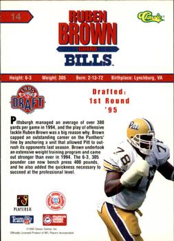 1995 Classic NFL Rookies - Printer's Proofs #14 Ruben Brown Back