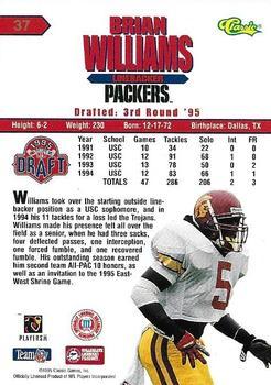 1995 Classic NFL Rookies - Printer's Proofs #37 Brian Williams Back
