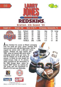 1995 Classic NFL Rookies - Printer's Proofs Silver #56 Larry Jones Back