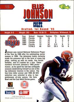 1995 Classic NFL Rookies - Silver #15 Ellis Johnson Back