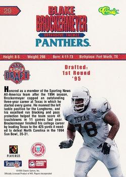 1995 Classic NFL Rookies - Silver #29 Blake Brockermeyer Back