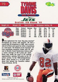 1995 Classic NFL Rookies - Silver #79 Tyrone Davis Back