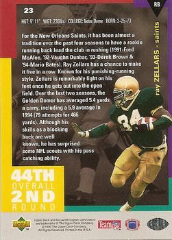 1995 Collector's Choice - Platinum Player's Club #23 Ray Zellars Back