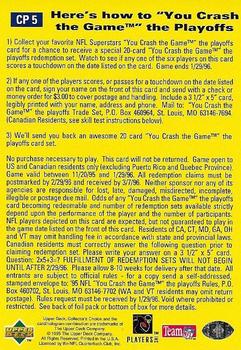 1995 Collector's Choice Update - You Crash the Game: The Playoffs Gold #CP5 Brett Favre / Warren Moon / Trent Dilfer / Scott Mitchell / Steve Walsh Back