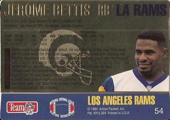 1994 Action Packed #54 Jerome Bettis Back