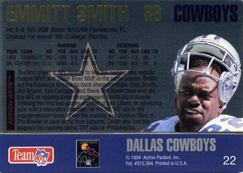 1994 Action Packed #22 Emmitt Smith Back