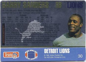 1994 Action Packed #30 Barry Sanders Back