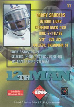1995 Collector's Edge - 12th Man Exchange #11 Barry Sanders Back