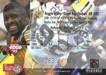 1995 Collector's Edge - 22K Gold #75 Reggie White Back
