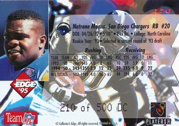 1995 Collector's Edge - 22K Gold Die Cuts #170 Natrone Means Back