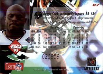 1995 Collector's Edge - Black Label #87 Reggie Cobb Back