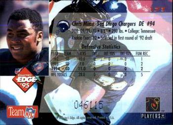 1995 Collector's Edge - Black Label #171 Chris Mims Back