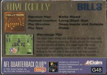 1994 Action Packed - 24K Gold #G48 Jim Kelly Back