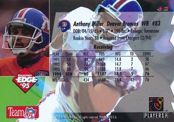 1995 Collector's Edge - Die Cuts #62 Anthony Miller Back