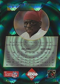 1995 Collector's Edge - EdgeTech Black Label #11 Ricky Watters Back