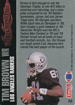1994 Action Packed - Catching Fire #R6 Tim Brown Back