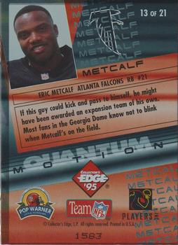 1995 Collector's Edge Instant Replay - Quantum Motion #13 Eric Metcalf Back