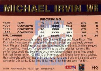 1994 Action Packed - Fantasy Forecast #FF3 Michael Irvin Back