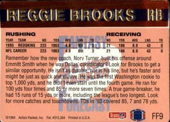 1994 Action Packed - Fantasy Forecast #FF9 Reggie Brooks Back