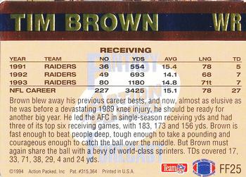 1994 Action Packed - Fantasy Forecast #FF25 Tim Brown Back