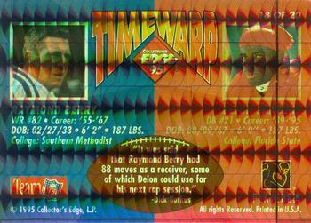 1995 Collector's Edge - TimeWarp Black Label 22K Gold #18 Deion Sanders / Raymond Berry Back