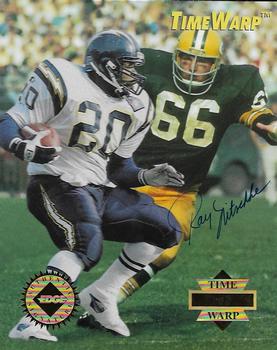 1995 Collector's Edge - TimeWarp Jumbos Autographs #6 Ray Nitschke / Natrone Means Front