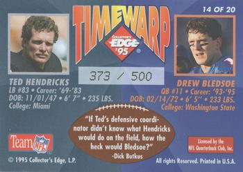 1995 Collector's Edge - TimeWarp Prisms #14 Drew Bledsoe / Ted Hendricks Back