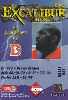 1995 Collector's Edge Excalibur - Draft Day Silver #DD-05 Jamie Brown Back