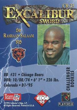 1995 Collector's Edge Excalibur - Challenger Rookies #CR-23 Rashaan Salaam Back