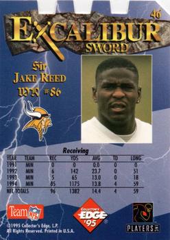 1995 Collector's Edge Excalibur - Die Cuts #46 Jake Reed Back