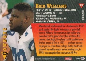 1994 Bowman #49 Erik Williams Back