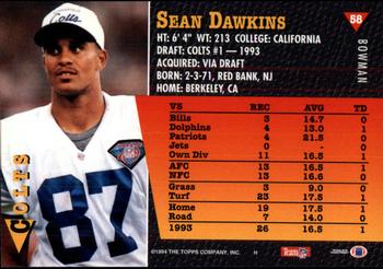 1994 Bowman #58 Sean Dawkins Back