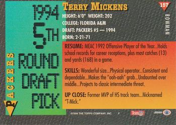 1994 Bowman #157 Terry Mickens Back