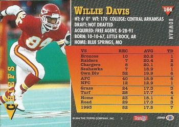 1994 Bowman #164 Willie Davis Back