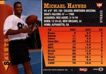 1994 Bowman #186 Michael Haynes Back