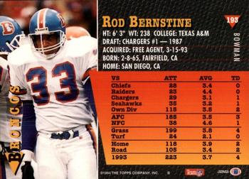 1994 Bowman #193 Rod Bernstine Back