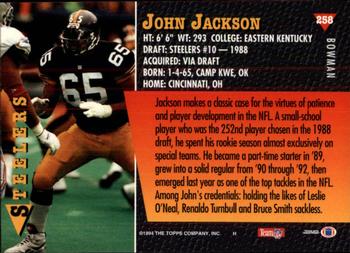 1994 Bowman #258 John Jackson Back