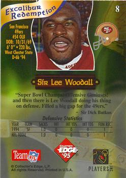 1995 Collector's Edge Excalibur - Rookie Roundtable Redemption Gold #8 Lee Woodall Back