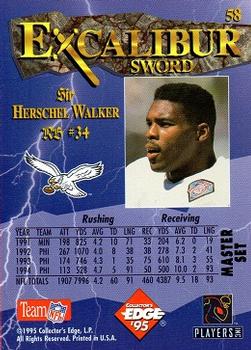 1995 Collector's Edge Excalibur - Sword and Stone Diamond #58 Herschel Walker Back