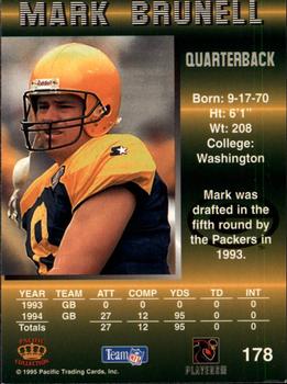 1995 Pacific - Blue #178 Mark Brunell Back