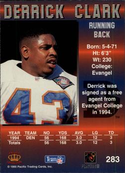 1995 Pacific - Blue #283 Derrick Clark Back