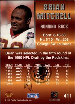 1995 Pacific - Platinum #411 Brian Mitchell Back
