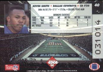 1994 Collector's Edge #40 Kevin Smith Back